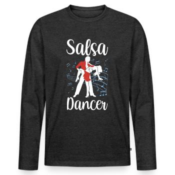 Salsa Dancer Dance Dancing Hobby - T-shirt manches longues Premium bio Homme - anthracite chiné - Devant - Nico (187cm)