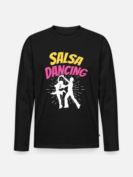 Salsa Dancing Hobby Dance Dancers - Men's Premium Organic Long Sleeve Shirt - black