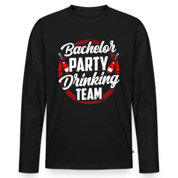 Bachelor Party Drinking Team Drinking Team Bride - Men's Premium Organic Long Sleeve Shirt - black - Front - Nico (187cm)