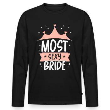 Sexyeste Braut Bräute Party Hochzeit Heiraten - Männer Premium Bio Langarmshirt - Schwarz - Vorne - Nico (187cm)