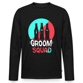 L’équipe du marié dit Mariage de fête de mariage - T-shirt manches longues Premium bio Homme - noir - Devant - Nico (187cm)