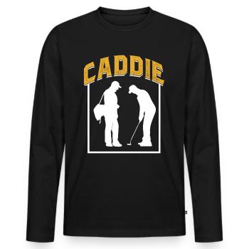 Caddy Profession Golf Golf Golfeur - T-shirt manches longues Premium bio Homme - noir - Devant - Nico (187cm)