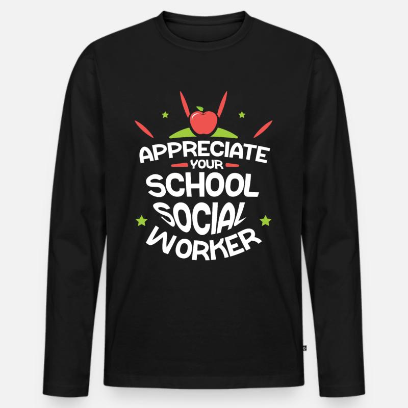 Schätze Deinen Schulsozialarbeiter Beruf Schule - Männer Premium Bio Langarmshirt - Schwarz