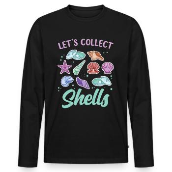 Let's Collect Shells Shell Shell Collector - Men's Premium Organic Long Sleeve Shirt - black - Front - Nico (187cm)