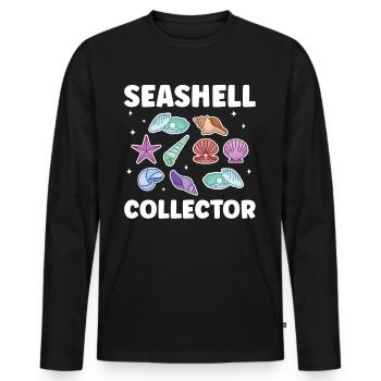 Shell collectors Mussel collectors collect mussels - Men's Premium Organic Long Sleeve Shirt - black - Front - Nico (187cm)