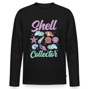 Shell collectors Mussel collectors collect mussels - Men's Premium Organic Long Sleeve Shirt - black - Front - Nico (187cm)