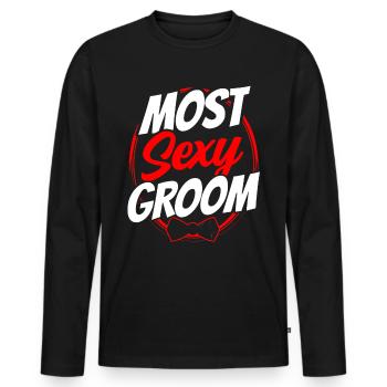 Sexy Groom Wedding Dictons Wedding Party - T-shirt manches longues Premium bio Homme - noir - Devant - Nico (187cm)