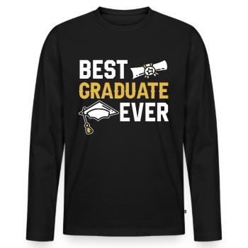 Meilleur diplômé jamais diplômé - T-shirt manches longues Premium bio Homme - noir - Devant - Nico (187cm)