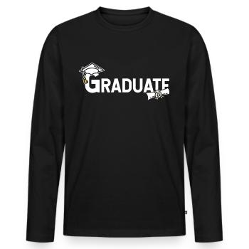 Célébration de remise des diplômes des diplômés - T-shirt manches longues Premium bio Homme - noir - Devant - Nico (187cm)