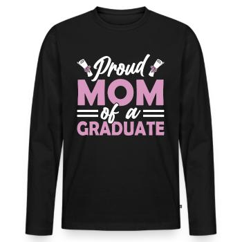 Fière mère d’un diplômé diplômé - T-shirt manches longues Premium bio Homme - noir - Devant - Nico (187cm)