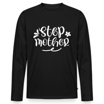 Belle-mère Mère d’accueil Belle-mère - T-shirt manches longues Premium bio Homme - noir - Devant - Nico (187cm)