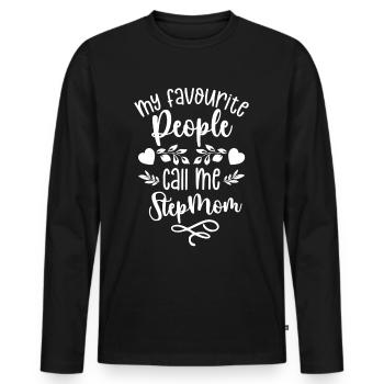 My favorite people call me stepmother - Men's Premium Organic Long Sleeve Shirt - black - Front - Nico (187cm)