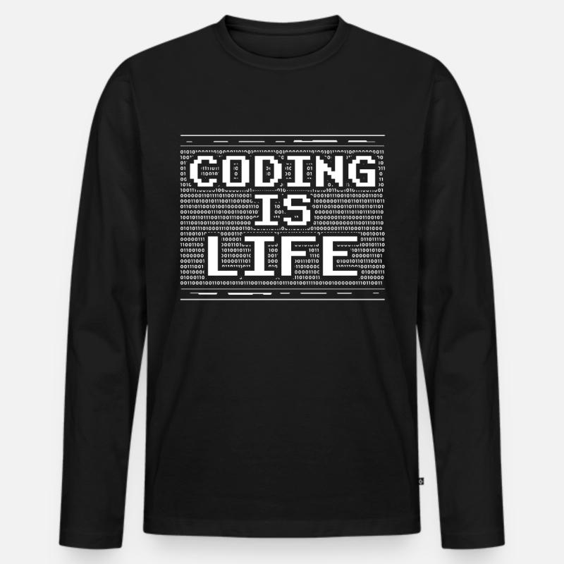 Coding is Life Coder Code Programmer Men's Premium Organic Long Sleeve Shirt