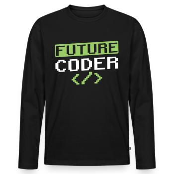 Zukünftiger Coder Coding Programmierer Code - Männer Premium Bio Langarmshirt - Schwarz - Vorne - Nico (187cm)