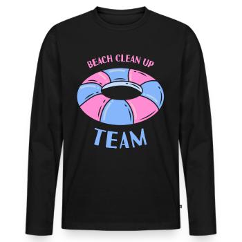 Beach Clean Up Team Beach Beach Cleaning - Men's Premium Organic Long Sleeve Shirt - black - Front - Nico (187cm)