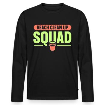 Beach Clean Up Squad Beach Cleaning - Men's Premium Organic Long Sleeve Shirt - black - Front - Nico (187cm)