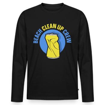Beach Clean Up Team Beach Beach Cleaning - Men's Premium Organic Long Sleeve Shirt - black - Front - Nico (187cm)