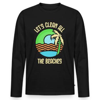 Let's clean up all beaches Beach Clean Up - Men's Premium Organic Long Sleeve Shirt - black - Front - Nico (187cm)