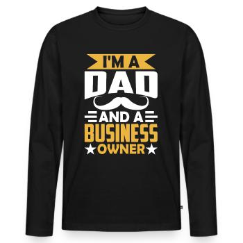 Ich Bin Ein Vater Und Ein Geschäftsinhaber CEO - Männer Premium Bio Langarmshirt - Schwarz - Vorne - Nico (187cm)