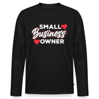 Kleinunternehmer Besitzer Gründer CEO - Männer Premium Bio Langarmshirt - Schwarz - Vorne - Nico (187cm)