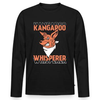 Kangaroo Whisperer Animal Kangaroo Kangaroo - Men's Premium Organic Long Sleeve Shirt - black - Front - Nico (187cm)