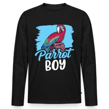 Parrot Cub Parrot Cub Cute Parrot Animal - Men's Premium Organic Long Sleeve Shirt - black - Front - Nico (187cm)