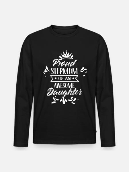 Fière belle-mère d’une grande fille - T-shirt manches longues Premium bio Homme - noir