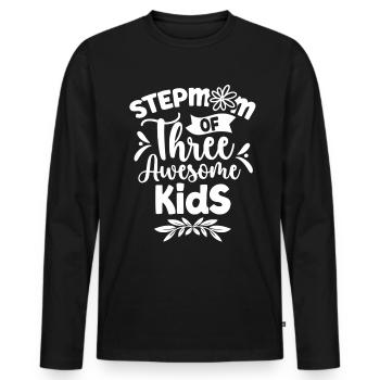 Stepmother of three great children - Men's Premium Organic Long Sleeve Shirt - black - Front - Nico (187cm)