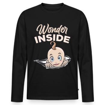 Miracles Inside Baby Inside Cute Pregnant - Men's Premium Organic Long Sleeve Shirt - black - Front - Nico (187cm)