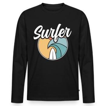 Surfer Planche de surf Surf - T-shirt manches longues Premium bio Homme - noir - Devant - Nico (187cm)