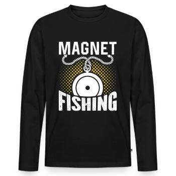 Aimant de pêche Aimant - T-shirt manches longues Premium bio Homme - noir - Devant - Nico (187cm)