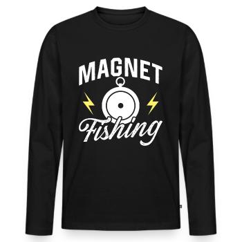 Aimant de pêche Aimant - T-shirt manches longues Premium bio Homme - noir - Devant - Nico (187cm)