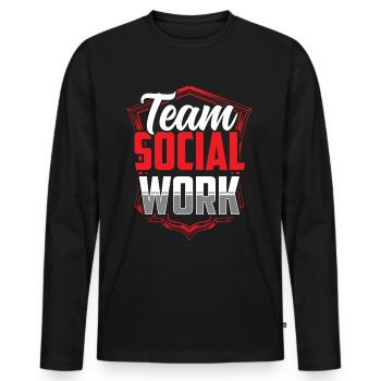 Social Work Team Social Work Social Workers - Men's Premium Organic Long Sleeve Shirt - black - Front - Nico (187cm)