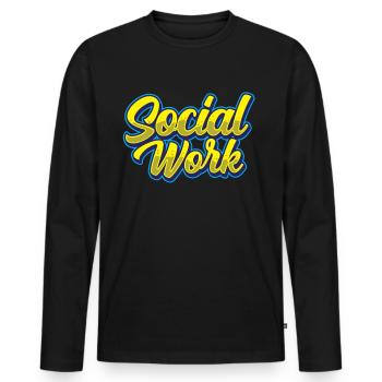 Travail social Travail social Profession de travailleur social - T-shirt manches longues Premium bio Homme - noir - Devant - Nico (187cm)