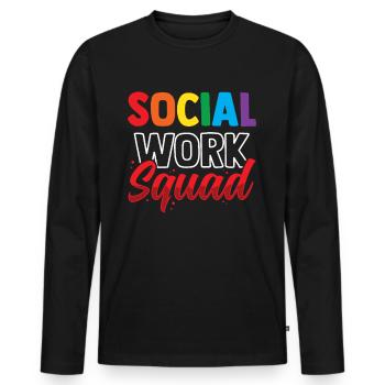 Social Work Team Social Worker Social Work - Men's Premium Organic Long Sleeve Shirt - black - Front - Nico (187cm)