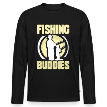 Amis pêcheurs Ami pêcheur Ami pêcheur - T-shirt manches longues Premium bio Homme - noir - Devant - Nico (187cm)