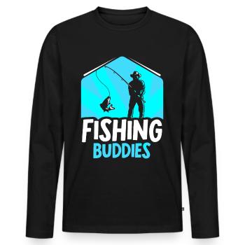 Amis pêcheurs Ami pêcheur Ami pêcheur - T-shirt manches longues Premium bio Homme - noir - Devant - Nico (187cm)