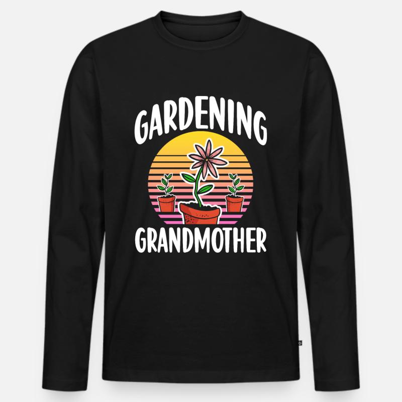 Gartenarbeit Großmutter Oma Gärtnerin Garten - Männer Premium Bio Langarmshirt - Schwarz