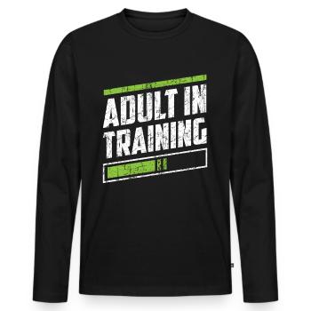 Adult In Education Adult Birthday - Men's Premium Organic Long Sleeve Shirt - black - Front - Nico (187cm)