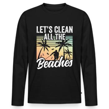 Let's clean up all beaches Beach Clean Up - Men's Premium Organic Long Sleeve Shirt - black - Front - Nico (187cm)