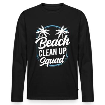 Beach Clean Up Squad Beach Cleaning Beach - Men's Premium Organic Long Sleeve Shirt - black - Front - Nico (187cm)