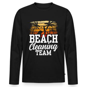 Beach Clean Up Team Beach Cleaning Beach - Men's Premium Organic Long Sleeve Shirt - black - Front - Nico (187cm)