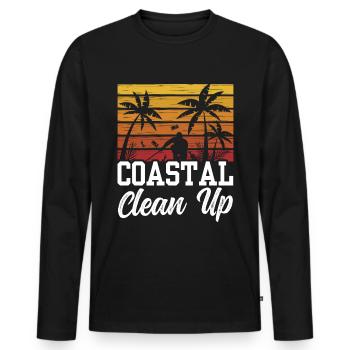 Coastal Cleanup Beach Clean Up Beach - Men's Premium Organic Long Sleeve Shirt - black - Front - Nico (187cm)