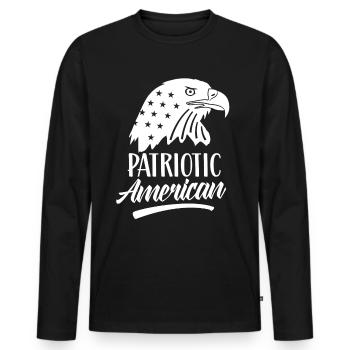 Patriotic American Patriot Patriotic US - Men's Premium Organic Long Sleeve Shirt - black - Front - Nico (187cm)