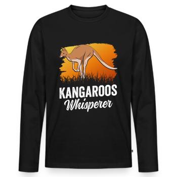 Kangaroo Whisperer Kangaroo Kangaroo Animal - Men's Premium Organic Long Sleeve Shirt - black - Front - Nico (187cm)