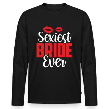 La mariée la plus sexy jamais épousée des mariées - T-shirt manches longues Premium bio Homme - noir - Devant - Nico (187cm)