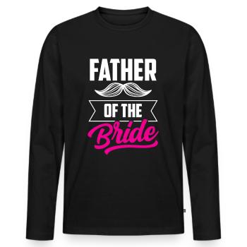 Père de la mariée mariées mariées fête de mariage - T-shirt manches longues Premium bio Homme - noir - Devant - Nico (187cm)