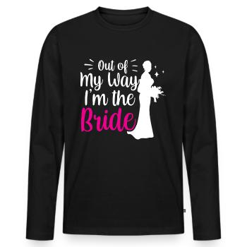 À l’écart, je suis la mariée mariée - T-shirt manches longues Premium bio Homme - noir - Devant - Nico (187cm)