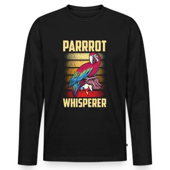 Perroquet Chuchotant Perroquet Chuchoteur Perroquets Doux Perroquets - T-shirt manches longues Premium bio Homme - noir - Devant - Nico (187cm)