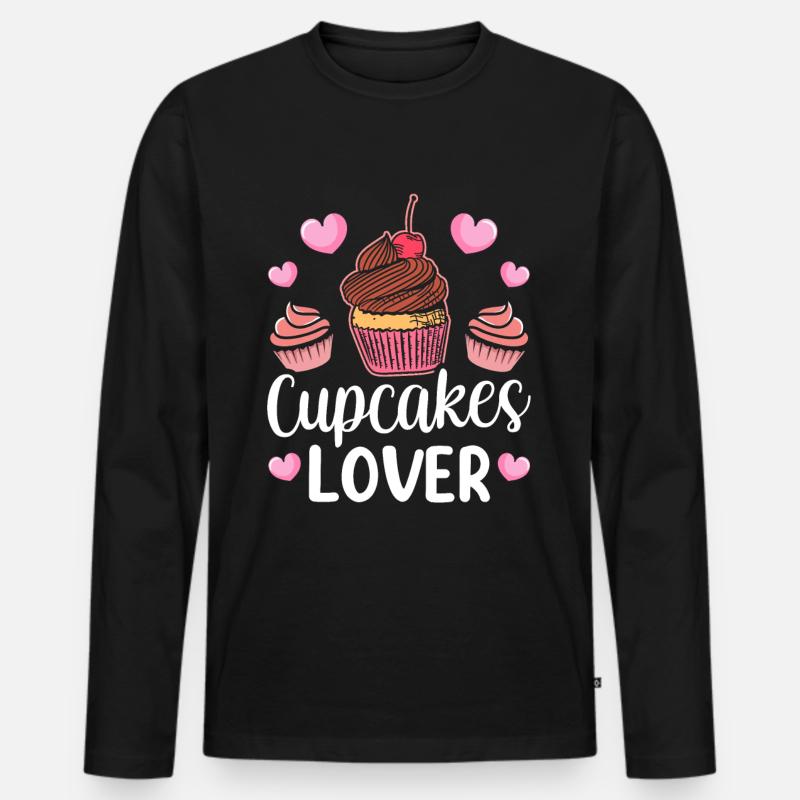 Cupcake Liebhaber Essen Cupcakes Süß - Männer Premium Bio Langarmshirt - Schwarz